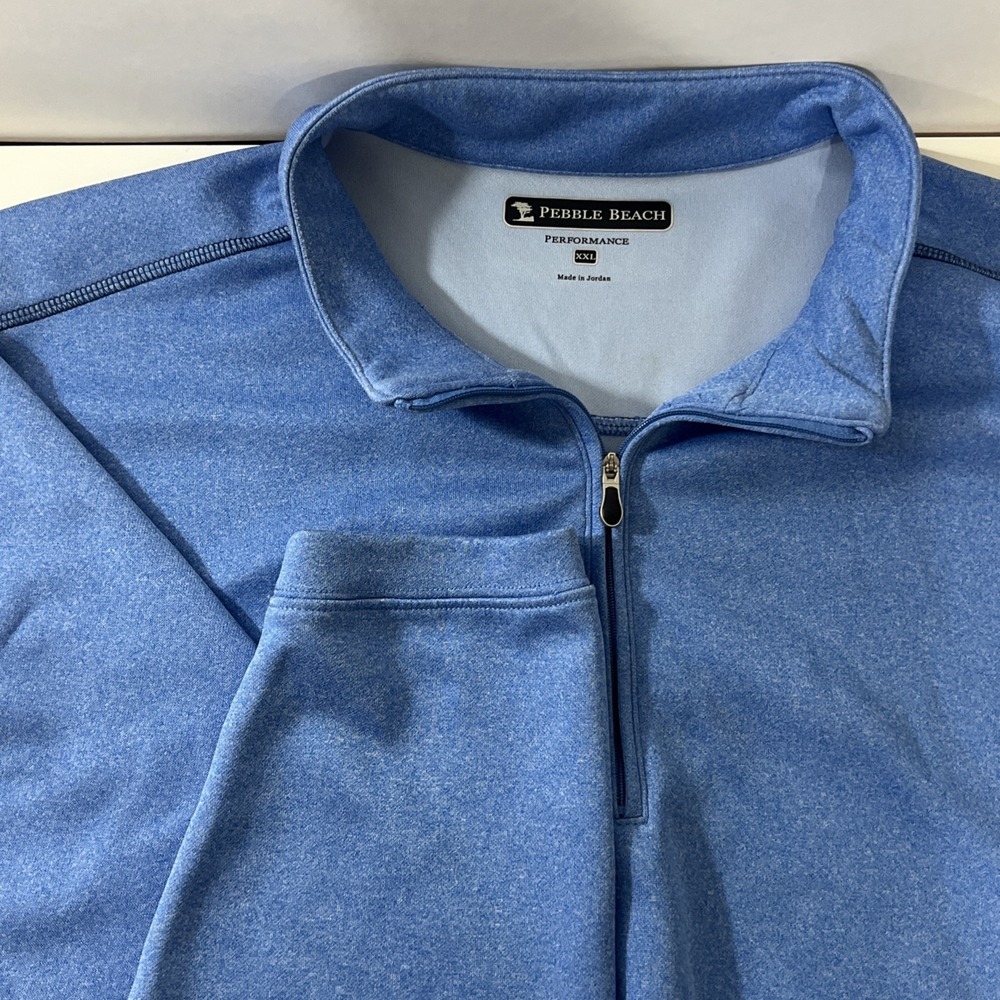 Pebble Beach Performance Men's‎ Golf Pullover 1/4 Zip Light Blue Size XXL Casual